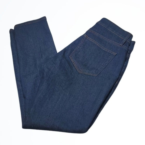 Ann Taylor LOFT Dark Wash Mid Rise Curvy Skinny Blue Jeans Size 0