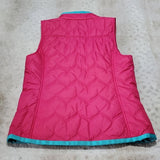 Vineyard Vines Pink Blue Quilted Down Puffer Vest Size XS
