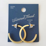 Universal Thread Light Yellow and Gold Larger Hoop Earrings