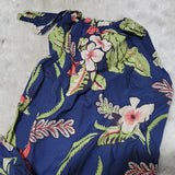 Polo Ralph Lauren Navy Strappy Jumpsuit Polynesian Botanical Print Size S