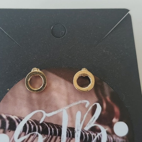 Boutique Two Pair Simple Gold Tone Studs