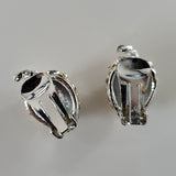 Boutique Vintage Silver Tone w Accent Strawberry Design Clip On Earrings