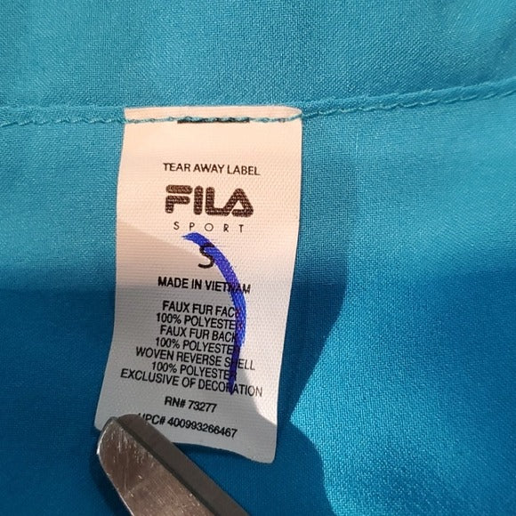 NWT FILA SPORT Reversible Fleece Vest Sky Blue & Black Size S