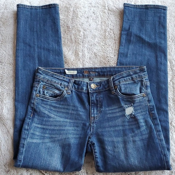 Kut From The Kloth Distressed Medium Wash Catherine Boyfriend Blue Jeans Size 4