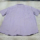 NWT Hart Schaffer Marx Purple White Checkered Short Sleeve Button Up Size XL