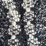 Talbots Petites Black White Long Eye Catching Sweater Coat Cardigan Size SP NWT