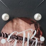 Boutique Two Pair Faux Pearl Studs and Gold Tone Hoops w Star Charm