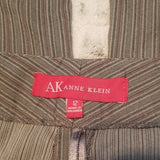 Anne Klein Gray Pinstripe Higher Rise Stretchy Capri Pants Size 12