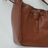 Talbots Brown Leather Simple Shoulder Bag With Top Cincher