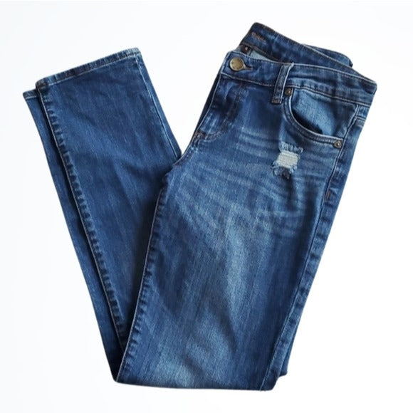 Kut From The Kloth Distressed Medium Wash Catherine Boyfriend Blue Jeans Size 4