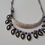 Boutique Silver Tone and Blue Multi Strand Necklace