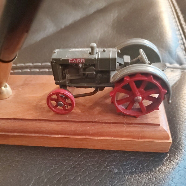 Vintage 1929 CASE L Tractor w Wooden Pen Holder Ball Point Pen Desk Set Base