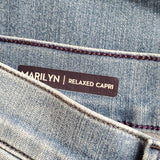 NYDJ Marilyn Mid Rise Relaxed Blue Jean Capri Size 2