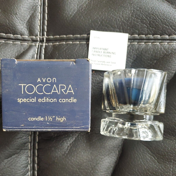 Vintage 1982 AVON TOCCARA SPECIAL EDITION FRAGRANCED CANDLE IN HOLDER NOS
