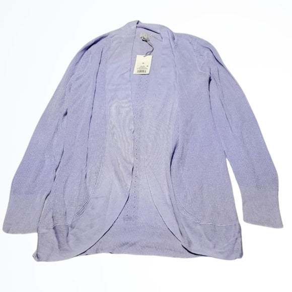 NWT A New Day Lilac Purple Open Front Light Weight Cardigan Sweater Size M