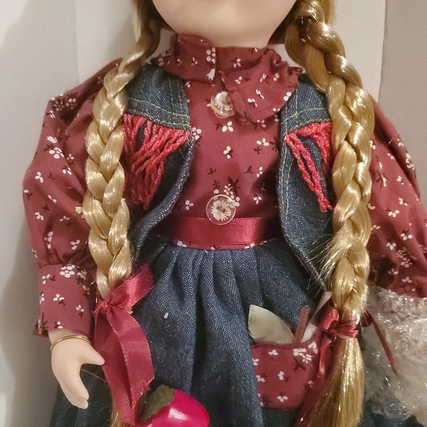Vintage Cowgirl Western Apple Girl Porcelain Doll 18" WINTAC ENTERPRIses New
