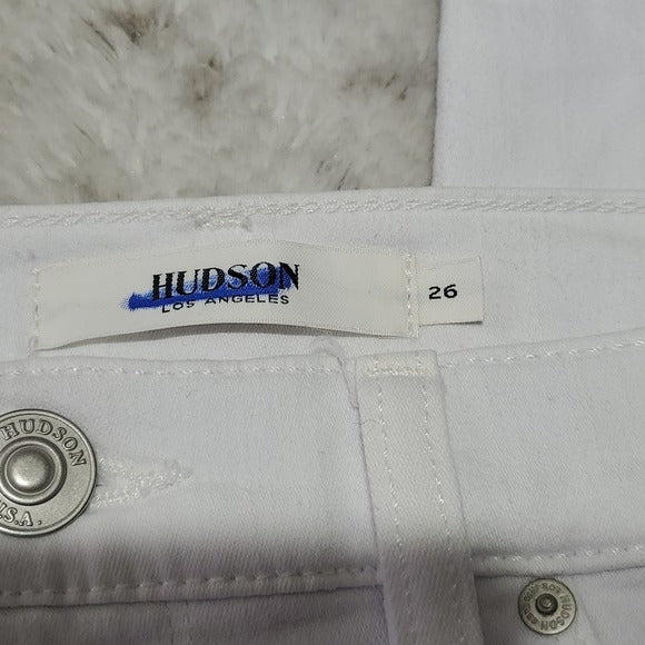 Hudson White Barbara Skinny Jeans Size 26