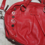 Calvin Klein Red Leather Studded Shoulder Hand Bag
