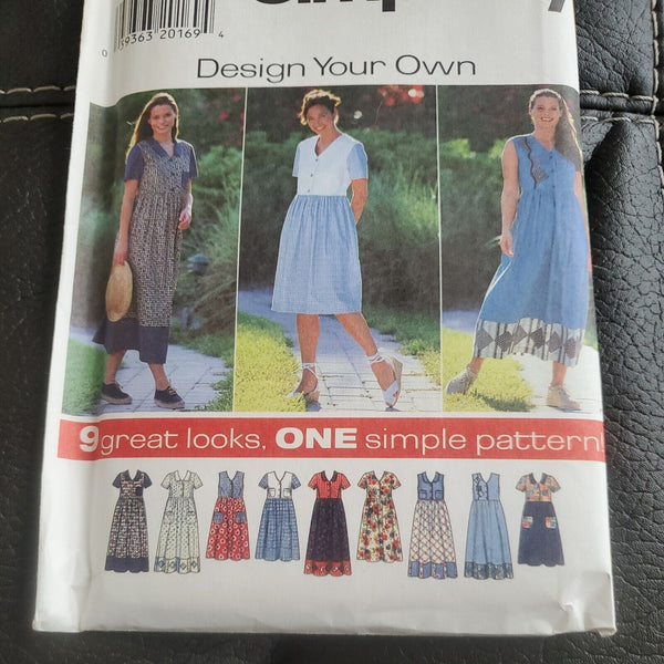 SIMPLICITY #7577 - LADIES ~ DESIGN YOUR OWN LOOSE SUMMER DRESS PATTERN 20-24 FF