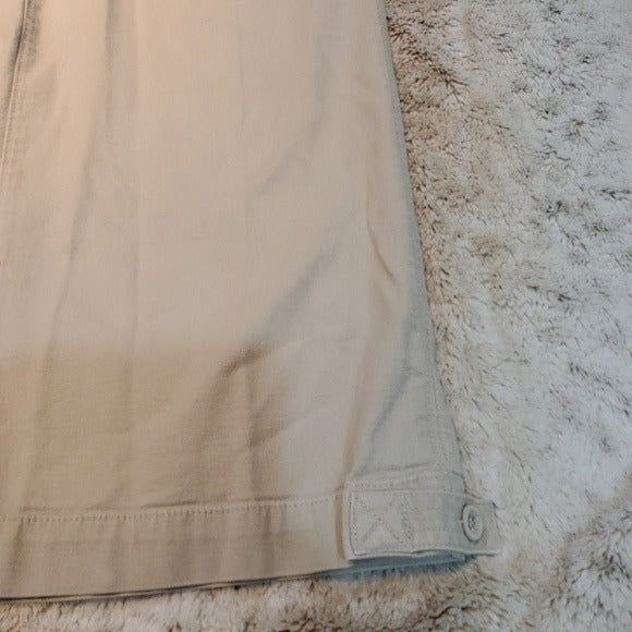 Eileen Fisher Khaki Canvas Blend Cropped Capris Size S