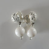 Boutique Vintage White Faux Pearl Clip On Earrings