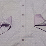 Bugatchi Purple White Geometric Shaped Fit Shirt Size XL Chest 48 Inches