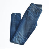 Buckle Black Medium Wash Moto Style Anlle Skinny Blue Jeans Size 24
