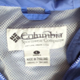 Columbia Blue Purple Long Hooded Thinly Lined Spring Fall Utility Jacket Size L