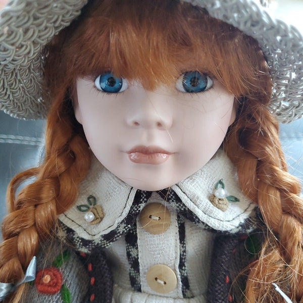 Duck House Heirloom Doll Francis and Teddy D16-368 Red Hair Blue Eyes 17 Inches