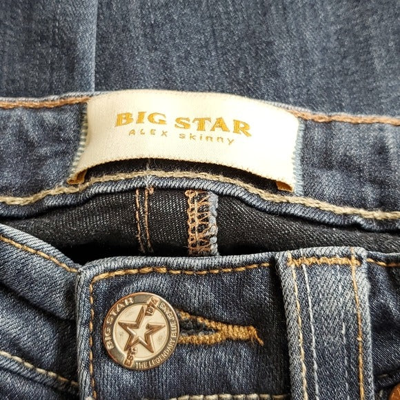 Big Star Lower Rise Alex Skinny Blue Jeans Size 26