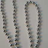 Boutique Bright Silver Simple Beaded Longer Necklace