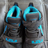 NIKE LeBron Soldier 9 PRM Soar Sneakers Black Electric Blue Basketball Shoes 10