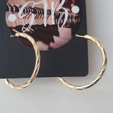 Boutique Two Pair Mid Size Heart Studs and Medium Gold Tone Hoops