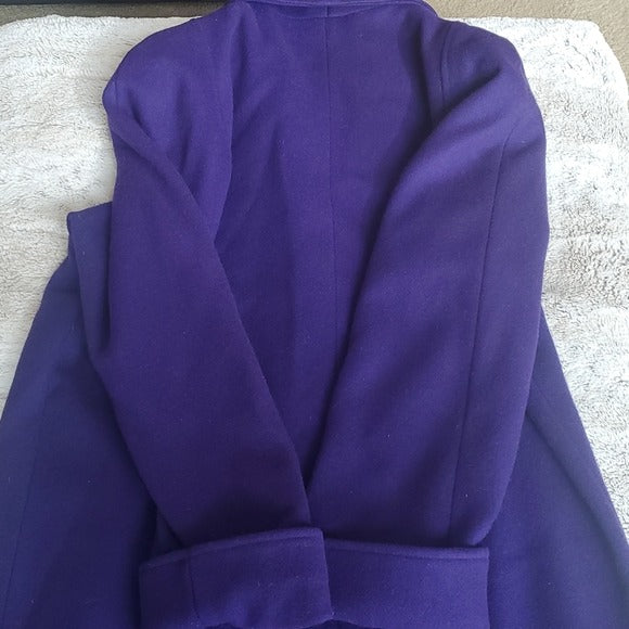 Vintage Donnybrook Womens Very Purple Single Breasted Long Pea Coat Size 10
