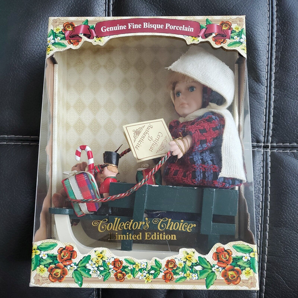 Collectors Choice - Child Sled and Toys Special Edition Collectible Doll New
