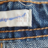 Zara Trafaluc Wild Heart Patch Embellished Distressed Blue Jeans Size 4