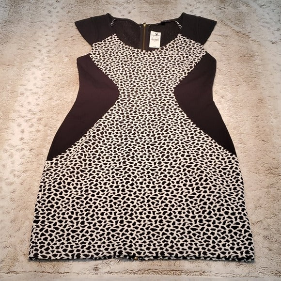 NWT Express Giraffe Print Jacquard Block Sheath Dress Size 6