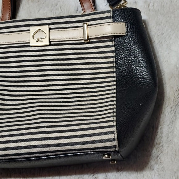 Buy the Kate Spade Multicolor Striped Fabric Bag | GoodwillFinds