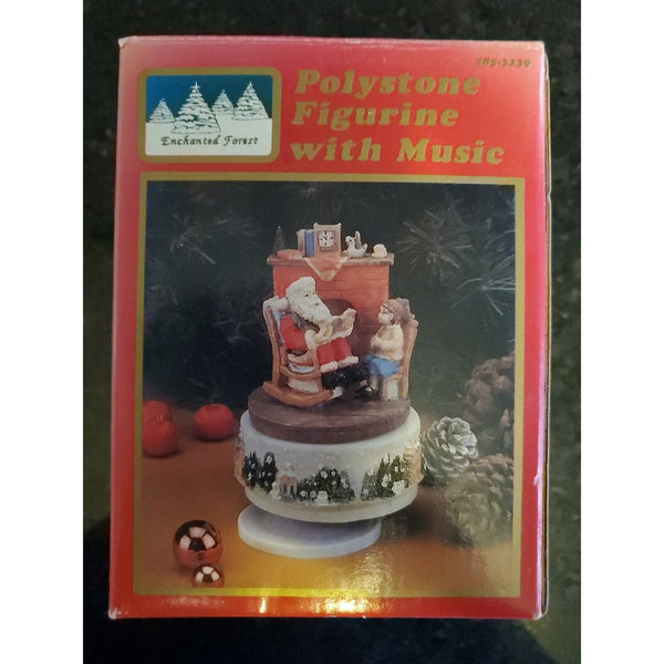 Enchanted Forest Polystone Figurine With Music Silent Night Boxed Fully Function