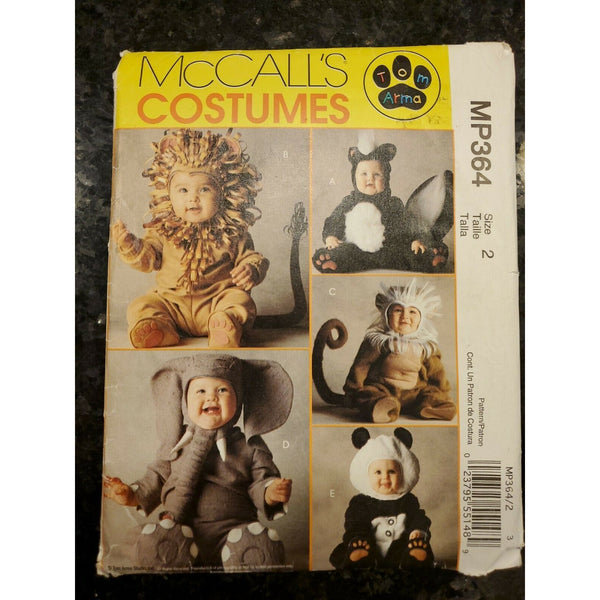 MCCALLS #MP364 CHILD Toddler Size 2 HALLOWEEN  COSTUMES