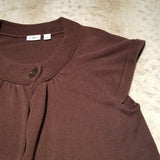 CATO Long Brown One Button Cardigan w Pockets Size L