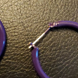 Boutique Purple Hoop Earrings w Clip Clasps
