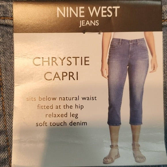 NWT Nine West Jeans Mid Rise Chrystie Capri Jeans