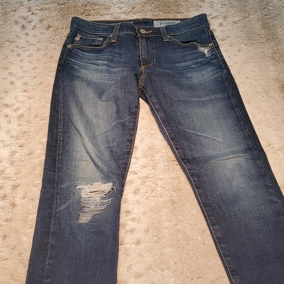 AG The Farrah Distressed High Rise Skinny Ankle Size 25