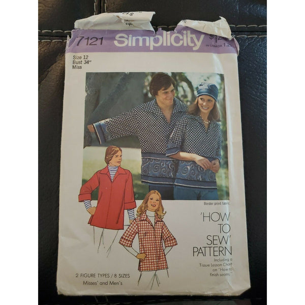 SIMPLICITY Sewing Pattern 7121 UNISEX PULLOVER SHIRT