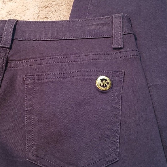 Michael Kors Blue Skinny Jeans w Zippers Size 2