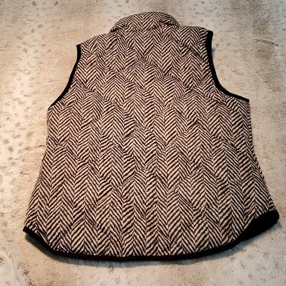 J.Crew Quilted Chevron Print Down Puffer Vest Size XS