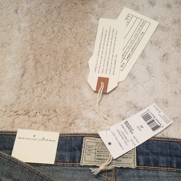 NWT Current/Elliott The Cropped Straight Leg Jean Size 24