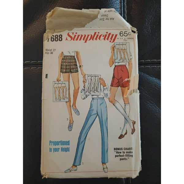 Jamaica Shorts Slacks Pants Simplicity Sewing Pattern 7688