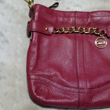 Coach Leather Chain Shoulder Crossbody Purse Pink